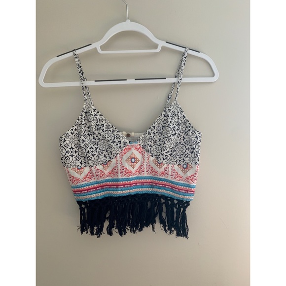 Free People Tops - NWOT Free People Fringe Crop Top